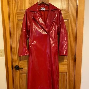 NA-KD Oversized Shiny Pu Belted Trenchcoat, EU36